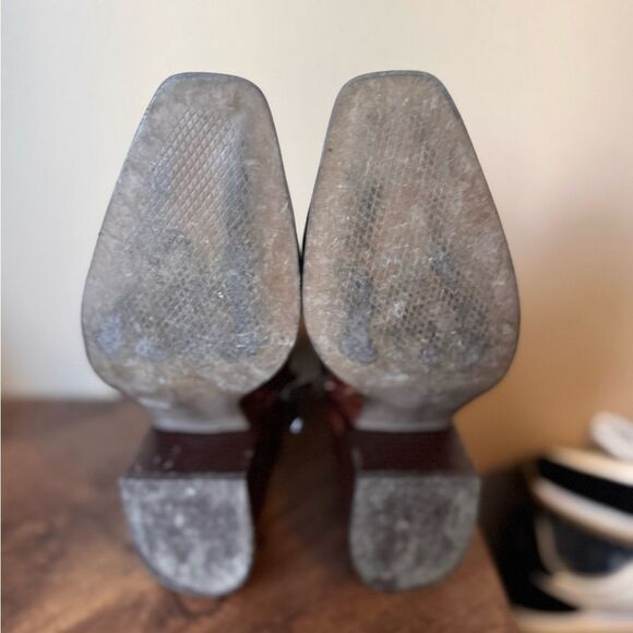 Same Edelman Cari Brown Embossed print Booties size 8.5 - Picture 5 of 12